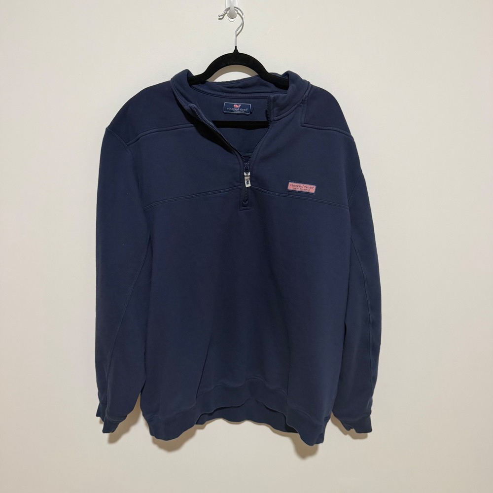 Vineyard Vines Shep Shirt Navy Blue Quarter Zip Pullover Sweatshirt XXL